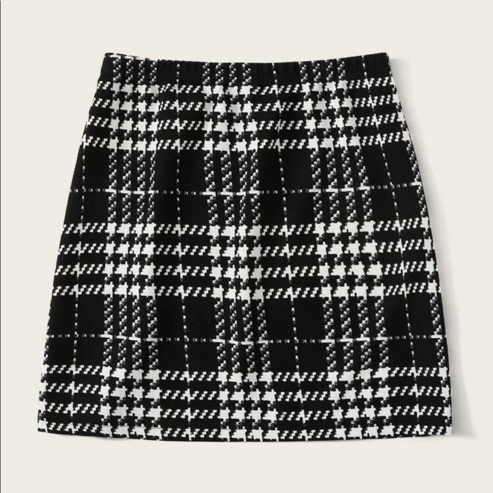 Black Plaid Mini Skirt